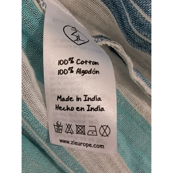 Z&L Swim Cover Up Maxi Dress Women S Blue White Tassel Tie Beach Resort Vacation - Picture 11 of 12